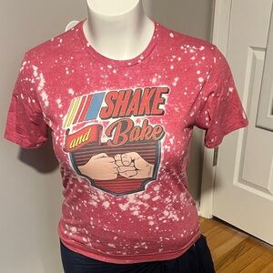 Vintage-Style 'Shake and Bake' Pink Bleach-Effect Tee